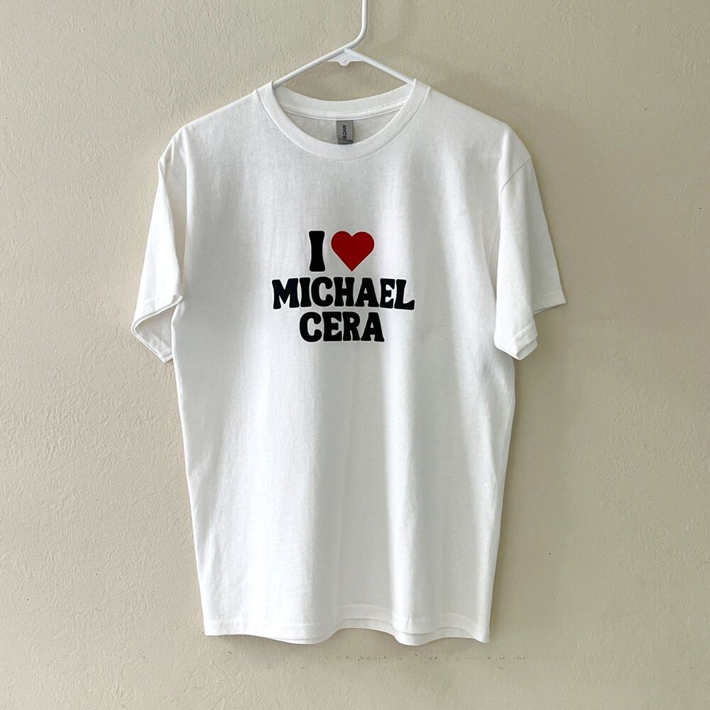 I Love Michael Cera 100% Cotton Unisex White T-Shirt Size Youth XL / Adult Small